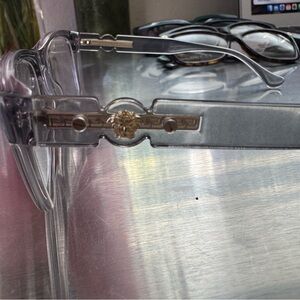 Versace Clear Glasses with Gold Detail